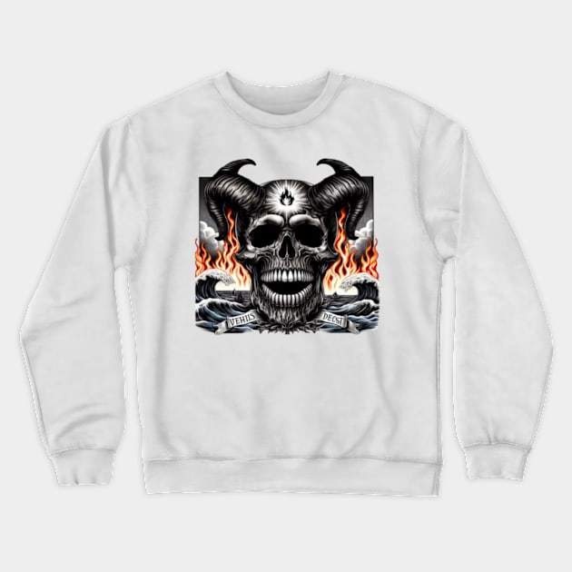 Fire skull Crewneck Sweatshirt by Hadderstyle